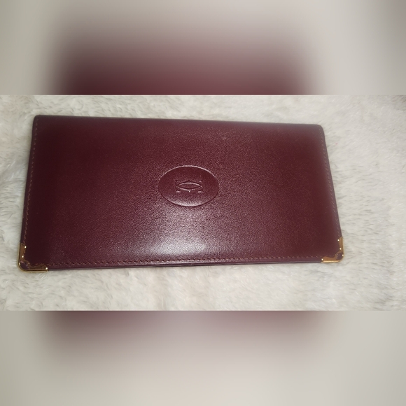 Cartier Vintage Unisex Bifold Long Wallet